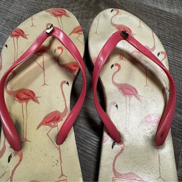 Kate Spade Flamingo Flip Flops Size 7-8 - Picture 6 of 6